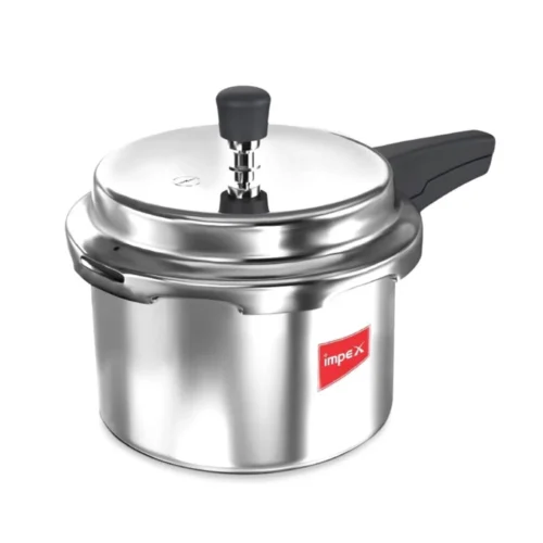 Impex Norma 5 Litre Aluminium Pressure Cooker | Outer Lid Gas Stove Cooker | Fast Heating & Safe Cooking