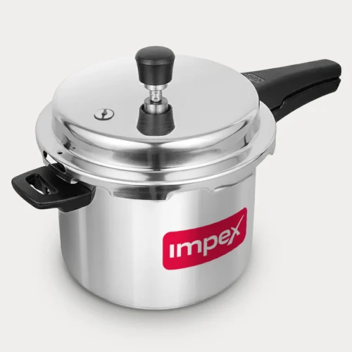 Impex ECO 5 Litre Aluminium Pressure Cooker | Induction Base Outer Lid Cooker Impex ECO 5 Litre Aluminium Pressure Cooker | Induction Base Outer Lid Cooker