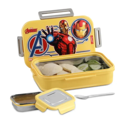JAYPEE Marvel Iron Man Insulated Kids Lunch Box 900ML with Spoon Stainless Steel Leakproof Tiffin Box JAYPEE Marvel Iron Man Insulated Kids Lunch Box 900ML with Spoon Stainless Steel Leakproof Tiffin Box