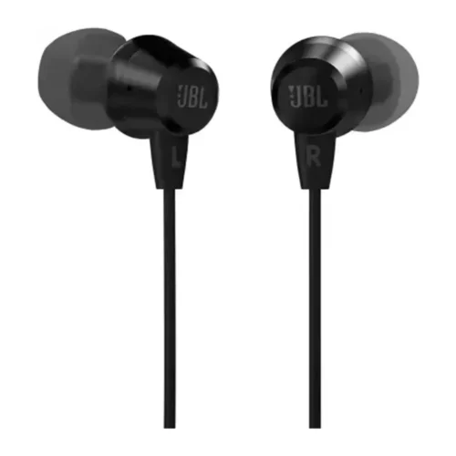 JBL T50HI Wired In-Ear Earphones with Mic, Deep Bass & JBL Signature Sound – Black