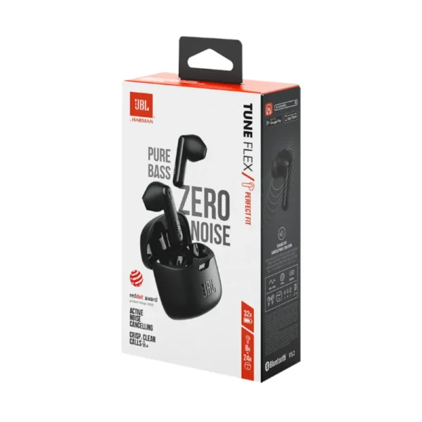 JBL Tune Flex TWS Earbuds with ANC, Pure Bass Sound & 32 Hours Battery Life – Black JBL Tune Flex TWS Earbuds with ANC, Pure Bass Sound & 32 Hours Battery Life – Black