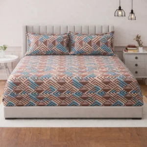 LAYERS Blossom Double Bedsheet Set Cotton Pattern Print with 2 Pillow Covers | Soft & Premium Bedding Collection