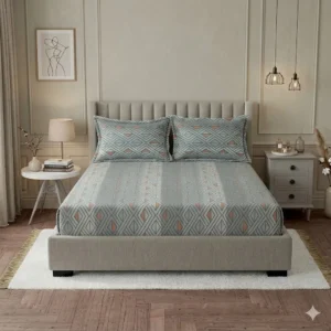 LAYERS Blossom Double Bedsheet Set Cotton Pattern Print with 2 Pillow Covers | Soft & Premium Bedding Collection