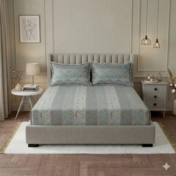 LAYERS Blossom Double Bedsheet Set Cotton Pattern Print with 2 Pillow Covers | Soft & Premium Bedding Collection