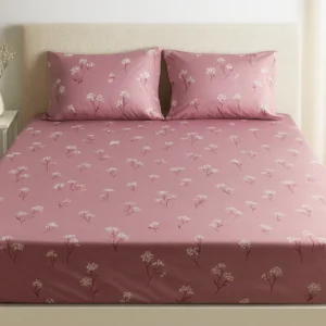 LAYERS Blossom Double Bedsheet Set Cotton Pattern Print with 2 Pillow Covers | Soft & Premium Bedding Collection