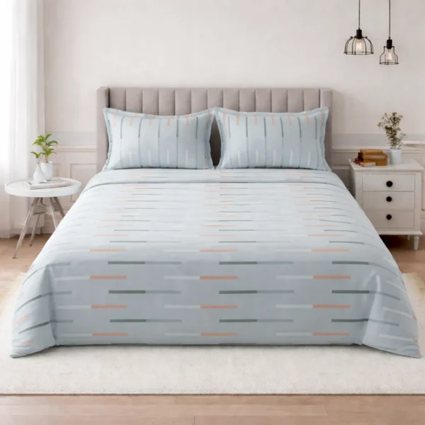 LAYERS Blossom Double Bedsheet Set Cotton Pattern Print with 2 Pillow Covers | Soft & Premium Bedding Collection