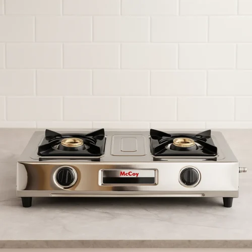 McCoy Josh Duo Gas Stove | Stainless Steel Manual Cooktop with Ergonomic Knobs McCoy Josh Duo Gas Stove | Stainless Steel Manual Cooktop with Ergonomic Knobs