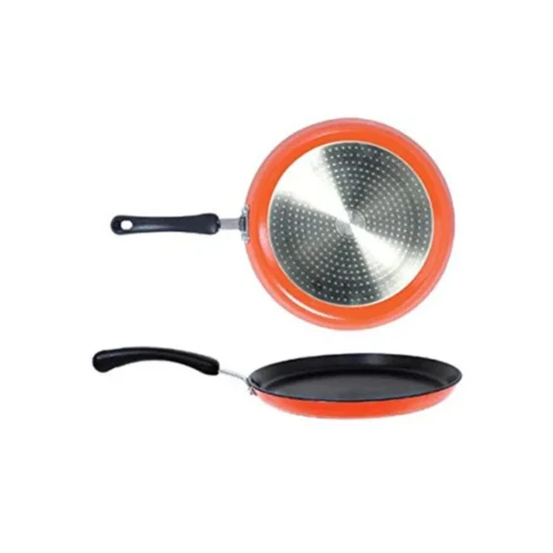 Meyer 24cm Flat Tawa Orange Non Stick Induction Base Aluminium Tawa