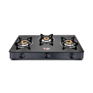 Mr.Light 3 Burner Gas Stove with Piano Finish Glass Top & Brass Burners | Energy Saving Blue Flame Technology Mr.Light 3 Burner Gas Stove with Piano Finish Glass Top & Brass Burners | Energy Saving Blue Flame Technology