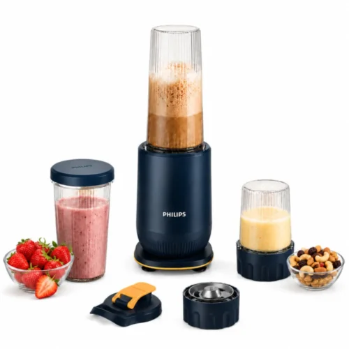 Philips Mini Blender HR2613/00 350W Personal Blender with 3 Jars, Sipper Cap & Frothing Blade for Smoothies, Shakes & Juices Philips Mini Blender HR2613/00 350W Personal Blender with 3 Jars, Sipper Cap & Frothing Blade for Smoothies, Shakes & Juices