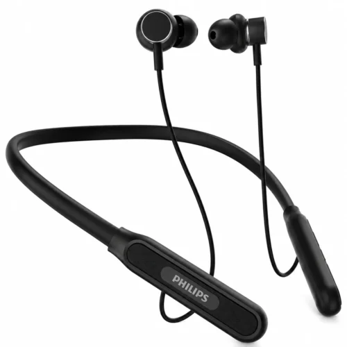 Philips TAN1150BK/94 Wireless Neckband with 60 Hours Playtime, 13mm Deep Bass Drivers & AI ENC Mic