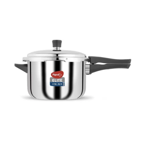 Pigeon Elite Shine Triply Pressure Cooker 5 Litre Outer Lid Stainless Steel Induction Compatible (14992/19001905) Pigeon Elite Shine Triply Pressure Cooker 5 Litre Outer Lid Stainless Steel Induction Compatible (14992/19001905)