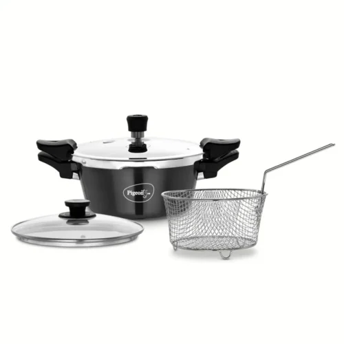 Pigeon Hard Anodised All In One Super Cooker Pro 3 Litre Pressure Cooker with Glass Lid & Deep Frying Basket (14941) Pigeon Hard Anodised All In One Super Cooker Pro 3 Litre Pressure Cooker with Glass Lid & Deep Frying Basket (14941)