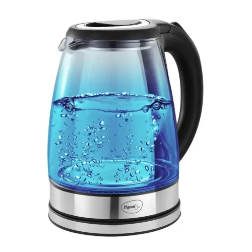 Pigeon Crystal Glass Electric Kettle 1.8L 1500W (19003955) | Fast Boil LED Hot Water Kettle