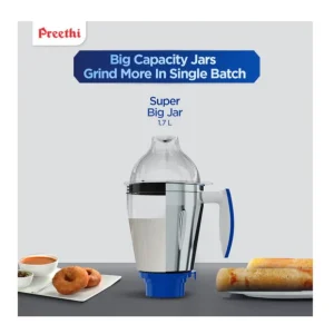 Preethi Blue Leaf Platinum 5.0 MG280 750W Mixer Grinder with 4 Jars Heavy Duty Kitchen Mixer Grinder with 5-Year Warranty Preethi Blue Leaf Platinum 5.0 MG280 750W Mixer Grinder with 4 Jars Heavy Duty Kitchen Mixer Grinder with 5-Year Warranty