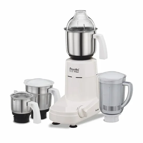 Preethi Eco Plus MG157 750W Mixer Grinder with 1.5L Stainless Steel Jars, Safety Lock & 3-Speed Control – White Heavy Duty Kitchen Appliance Preethi Eco Plus MG157 750W Mixer Grinder with 1.5L Stainless Steel Jars, Safety Lock & 3-Speed Control – White Heavy Duty Kitchen Appliance