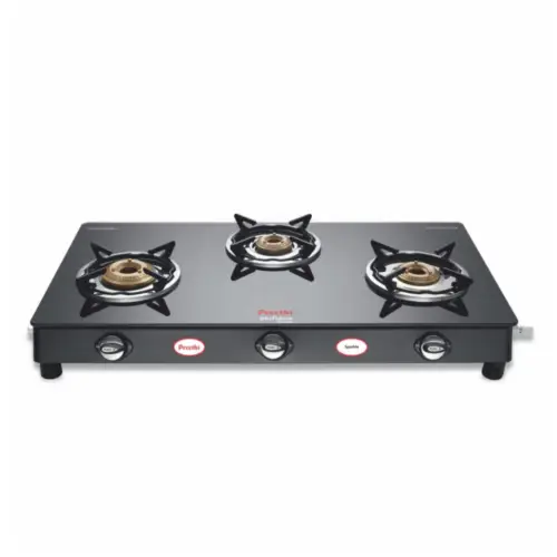 Preethi Sparkle GTS104 3 Burner Glass Top Gas Stove with Brass Burners Preethi Sparkle GTS104 3 Burner Glass Top Gas Stove with Brass Burners