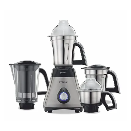 Preethi Steel Supreme MG-208 750W Mixer Grinder with Turbo Vent Technology & Super Extractor 3 Jars, Shockproof, Heavy Duty Kitchen Appliance Preethi Steel Supreme MG-208 750W Mixer Grinder with Turbo Vent Technology & Super Extractor 3 Jars, Shockproof, Heavy Duty Kitchen Appliance