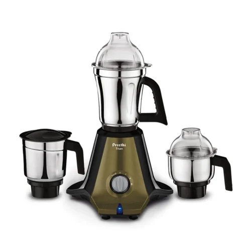Preethi Titan MG-283 1000W Mixer Grinder with 3 Jars Heavy Duty Kitchen Mixie with Powerful Motor, Durable Blades & Modern Black Design
