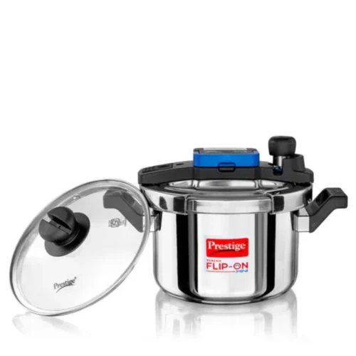 Prestige 3L Stainless Steel Flip On Mini Svachh Pressure Cooker 20165 | Induction Base Outer Lid Cooker for Easy & Efficient Cooking Prestige 3L Stainless Steel Flip On Mini Svachh Pressure Cooker 20165 | Induction Base Outer Lid Cooker for Easy & Efficient Cooking