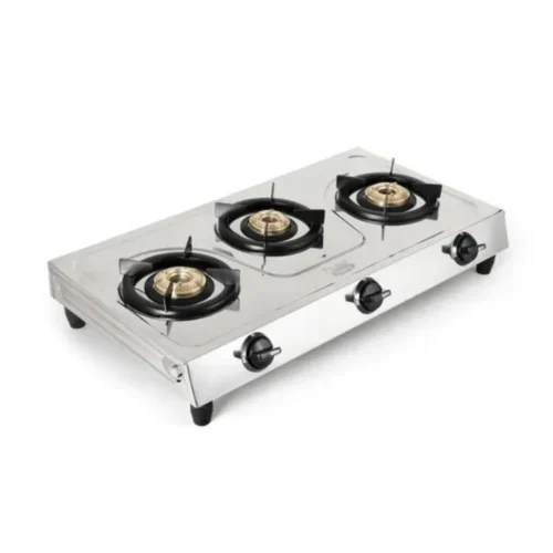 Prestige Prime 3 Burner Gas Stove 40212 | Stainless Steel Body | Brass Burners | ISI Certified Prestige Prime 3 Burner Gas Stove 40212 | Stainless Steel Body | Brass Burners | ISI Certified
