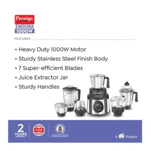 Prestige Endura 1000W Mixer Grinder 6 Jar (42535) Heavy Duty Juicer Mixer Grinder Prestige Endura 1000W Mixer Grinder 6 Jar (42535) Heavy Duty Juicer Mixer Grinder