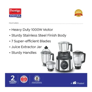 Prestige Endura 1000W Mixer Grinder 4 Jar 42545 | Buy Prestige Heavy Duty Mixer Grinder