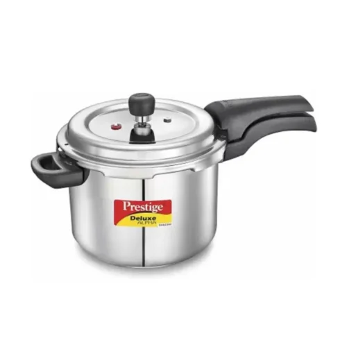 Prestige Stainless Steel Deluxe Alpha Svachh Pressure Cooker 4 Litre | Induction & Gas Compatible | Deep Lid Technology