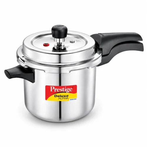 Prestige Svachh Deluxe Alpha 3.5 Litre Stainless Steel Pressure Cooker | Induction & Gas Compatible Prestige Svachh Deluxe Alpha 3.5 Litre Stainless Steel Pressure Cooker | Induction & Gas Compatible