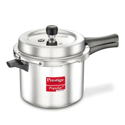 Prestige Svachh Popular Aluminium Pressure Cooker 5 Litre with Induction Base & Spillage Control | 10173 Prestige Svachh Popular Aluminium Pressure Cooker 5 Litre with Induction Base & Spillage Control | 10173