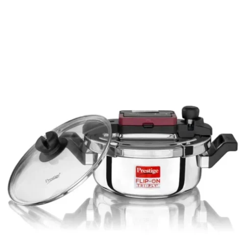 Prestige Triply Flip-On Stainless Steel Pressure Cooker 3 Litre | Induction Compatible Premium Cooker for Fast & Efficient Cooking Prestige Triply Flip-On Stainless Steel Pressure Cooker 3 Litre | Induction Compatible Premium Cooker for Fast & Efficient Cooking