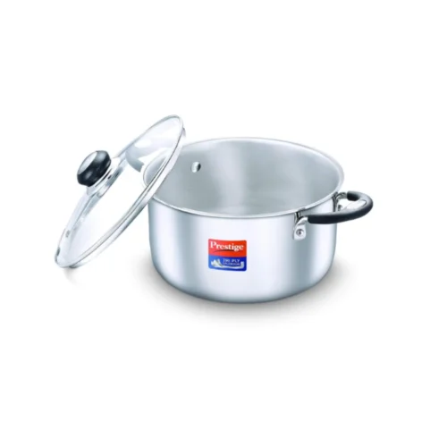Prestige Triply Splendor 4.25L Stainless Steel Casserole with Glass Lid Induction & Gas Compatible Cookware