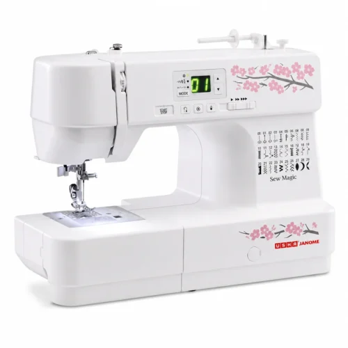 USHA Sew Magic Sewing Machine 32W Corded Electric with 15 Accessories | 820 SPM Home Tailoring Machine