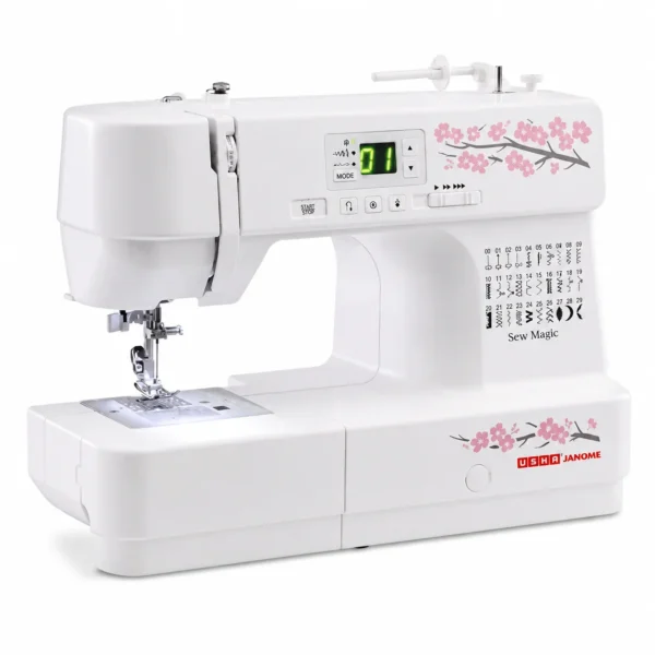 USHA Sew Magic Sewing Machine 32W Corded Electric with 15 Accessories | 820 SPM Home Tailoring Machine USHA Sew Magic Sewing Machine 32W Corded Electric with 15 Accessories | 820 SPM Home Tailoring Machine