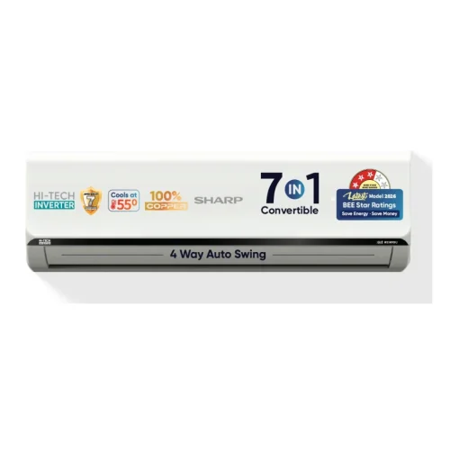 SHARP 2 Ton 3 Star Inverter Split AC AH-SI24V3B-SCN (2026 Model) – 7-in-1 Convertible Cooling, Copper Condenser, Turbo Cool, 55°C Heavy Duty Performance SHARP 2 Ton 3 Star Inverter Split AC AH-SI24V3B-SCN (2026 Model) – 7-in-1 Convertible Cooling, Copper Condenser, Turbo Cool, 55°C Heavy Duty Performance