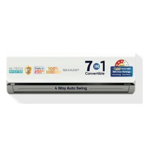SHARP AH-SI12V3B-SCN 1 Ton 3 Star Inverter Split AC – 7-in-1 Convertible, 100% Copper, Turbo Cooling, 55°C Performance SHARP AH-SI12V3B-SCN 1 Ton 3 Star Inverter Split AC – 7-in-1 Convertible, 100% Copper, Turbo Cooling, 55°C Performance