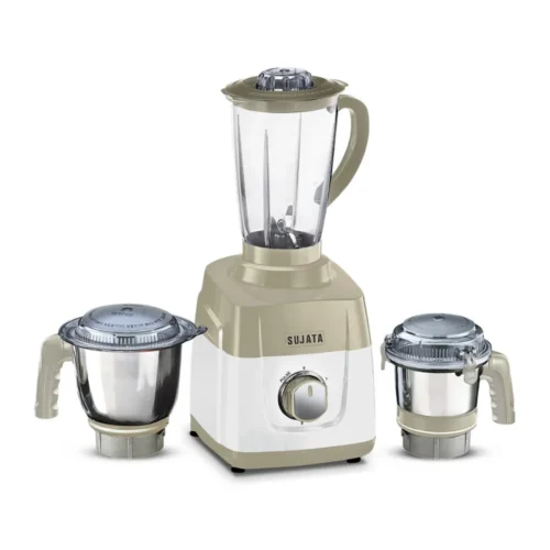 SUJATA MG01 1000W Mixer Grinder with 3 Jars | Heavy Duty Juicer Grinder 25000 RPM – Beige & White Kitchen Appliance