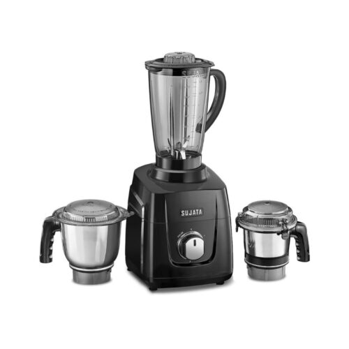 Sujata MG01 1000W Mixer Grinder with 3 Stainless Steel Jars | Heavy Duty Mixie Black