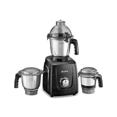 Sujata MG02 1000W Mixer Grinder Black with 3 Stainless Steel Jars | Heavy Duty Motor Kitchen Appliance