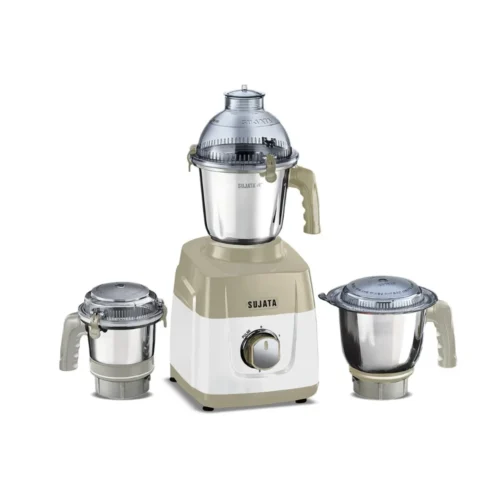 Sujata MG02 1000W Mixer Grinder with 3 Jars | Heavy Duty Powerful Motor | Beige & White