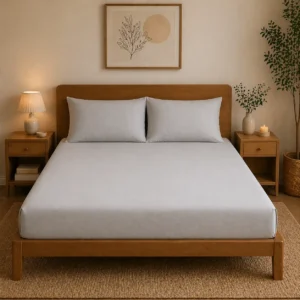 SWAAS Premium Jersey Cotton Fitted Bedsheet Set Queen Size | Soft Hypoallergenic Wrinkle Resistant Bedsheet with Anti-Slip Design SWAAS Premium Jersey Cotton Fitted Bedsheet Set Queen Size | Soft Hypoallergenic Wrinkle Resistant Bedsheet with Anti-Slip Design