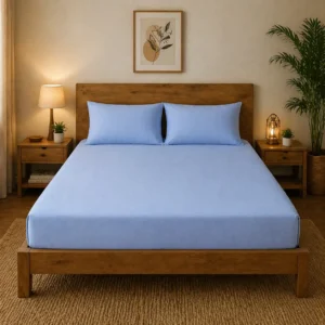 SWAAS Premium Jersey Cotton Fitted Bedsheet Set Queen Size | Soft Hypoallergenic Wrinkle Resistant Bedsheet with Anti-Slip Design SWAAS Premium Jersey Cotton Fitted Bedsheet Set Queen Size | Soft Hypoallergenic Wrinkle Resistant Bedsheet with Anti-Slip Design