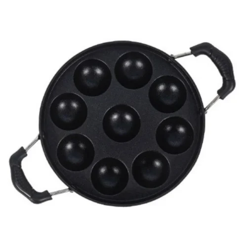 Thanima Plus 9 Kuzhi Non-Stick Aluminium Unniappakara with Handle – 20 cm