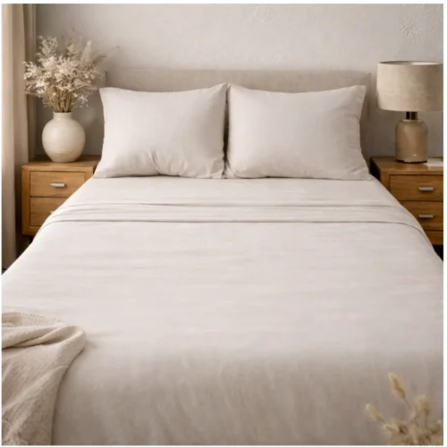Trident Premium Solid Stripes King Size Bedsheet Set | 100% Cotton Soft Luxury Bedsheet with 2 Pillow Covers Trident Premium Solid Stripes King Size Bedsheet Set | 100% Cotton Soft Luxury Bedsheet with 2 Pillow Covers