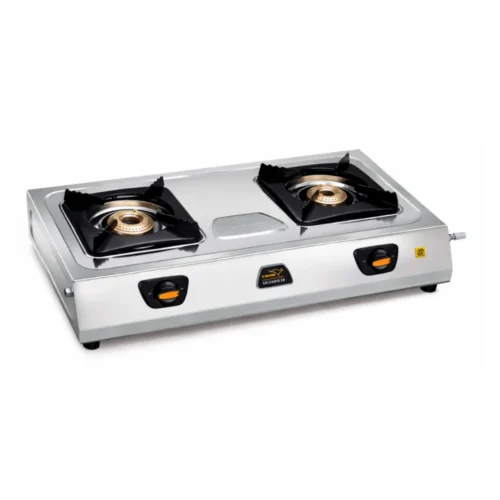 V-Guard SS Splendid 2 Burner Gas Stove | Stainless Steel Body & High Efficiency Brass Burners