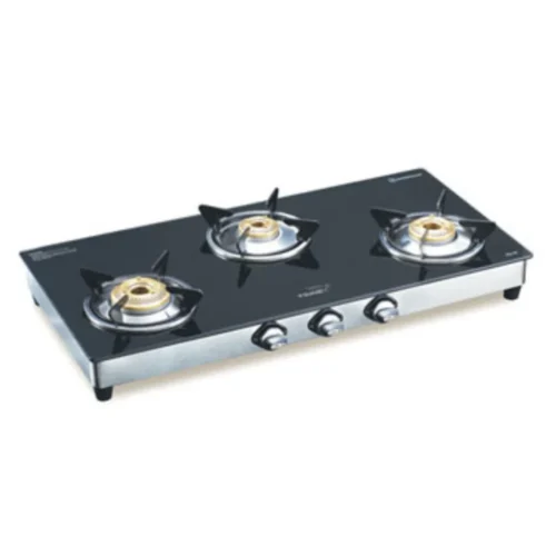V-Guard 3 Burner GT VGS3D Gas Stove with Toughened Glass Top & Brass Burners V-Guard 3 Burner GT VGS3D Gas Stove with Toughened Glass Top & Brass Burners
