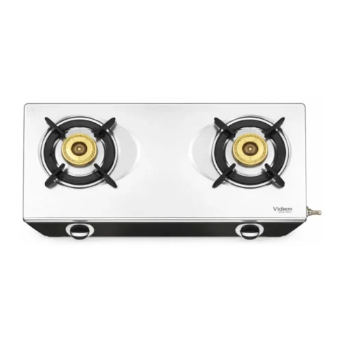 Vidiem VIVA SS PRO 2 Burner Stainless Steel Gas Stove FG GS0302 AA | Brass Burners & Durable Manual Cooktop