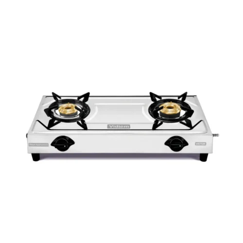 Vidiem Victor 2 Burner Stainless Steel Gas Stove GS 0265 AA | High Efficiency Brass Burners | 5 Year Warranty