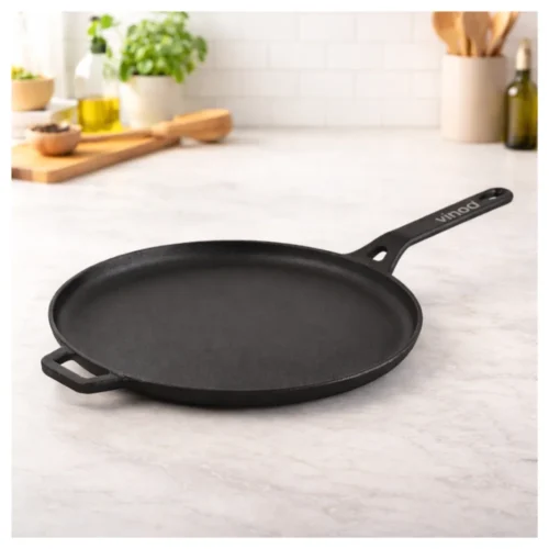 Vinod Legacy Cast Iron Dosa Tawa 28cm LCIDT 28 | Heavy Duty Induction Compatible Tawa