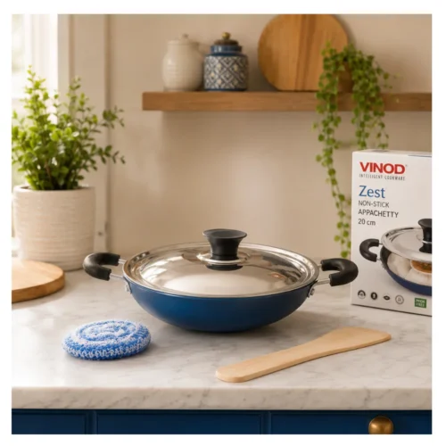 Vinod Zest 20cm Non Stick Appachetty with Lid Triple Layer Coating Appam Pan Vinod Zest 20cm Non Stick Appachetty with Lid Triple Layer Coating Appam Pan